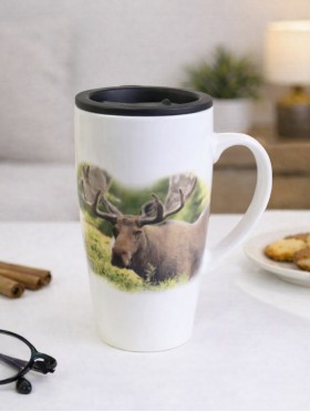"Moose" Porcelain Mug W/ Lid With Gift Box